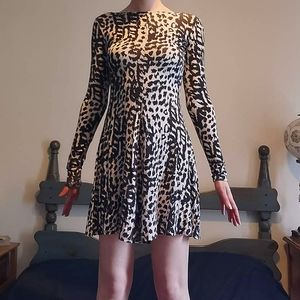 Cheetah print open back dress
